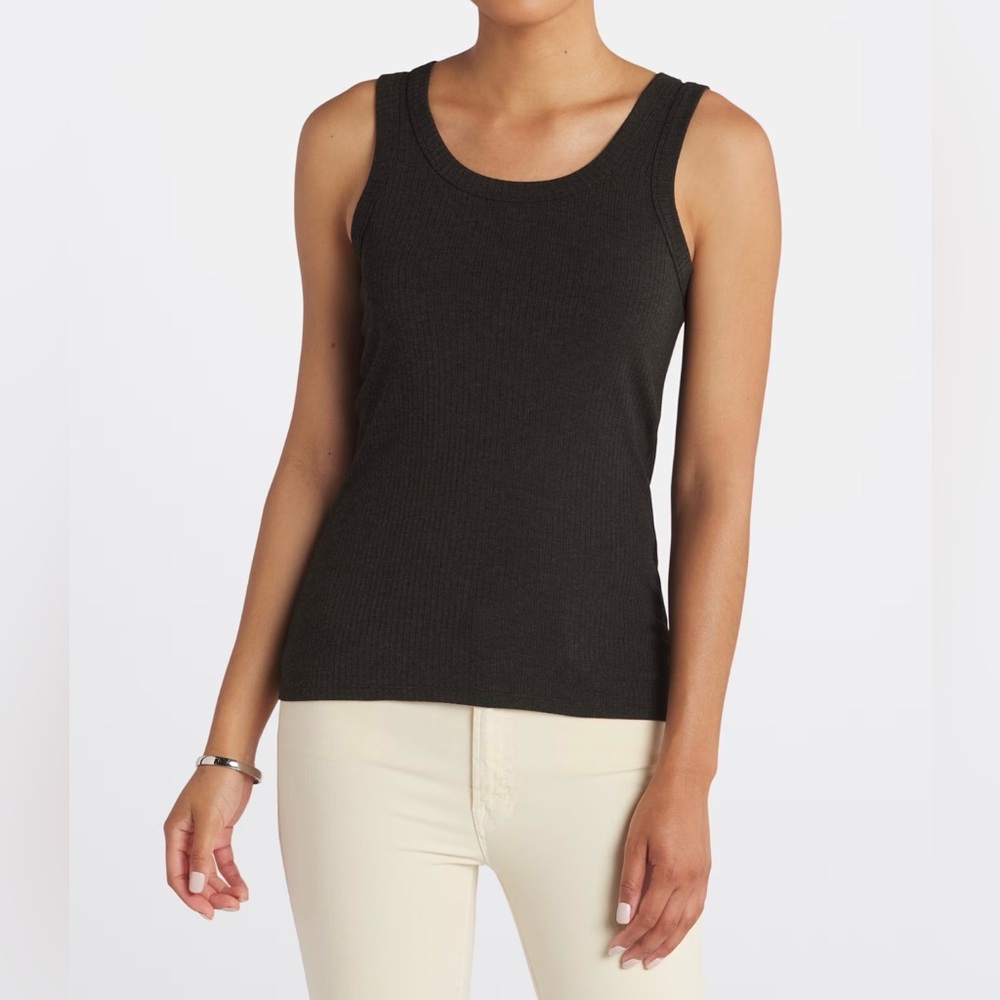 MARKET & SPRUCE Florence Ribbed Knit Scoop Neck Tank - L
